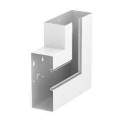 Plakanais stūris uz augšu asimetrisks 90x210x300, St, dzidri balts, 9010