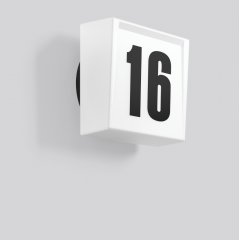 Gaismeklis Opal glass luminaires, black, on/off House number luminaires, L 235 B 225 H 125, Opal glass