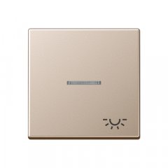 Taustiņs 1-viet, ar indikācijas logu, ar spuldzes simbolu, Serie A, šampanieša krāsā