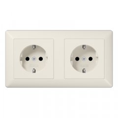 Kontaktligzda ar kabeļu kanālu-SCHUKO®, 16 A 250 V ~, duroplasts, Serie AS, ziloņkaula