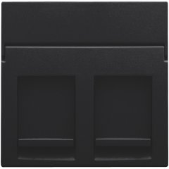 Central plate data 2x RJ, black coated