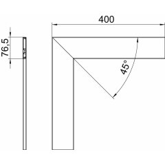 Vāks plakanam stūrim 80 12x76,5x400, St, dzidri balts, 9010