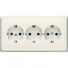 Kontaktligzda ar kabeļu kanālu SCHUKO, 16 A 250 V ~, duroplasts, Serie CD, ziloņkaula