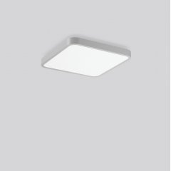 Gaismeklis TRIONA square, 51 W, 6150 lm, 830, silver, DALI Ceiling and wall luminaires, L 567 B 567 H 88, Plastic (PMMA) opal