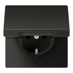 Kontaktligzda SCHUKO, 16 A 250 V ~, ar vāciņu, Aluminium krāsots, Serie LS, antracīts