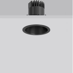 LEVIDO round, 7,5 / 12 W, 550 / 850 lm, 827, black, DALI Recessed downlights, D 91 H 2 HEL 95, 23°