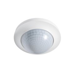 360° recessed ceiling-mounted presence detector, range approx. 32 m, for corridors, remotely controlled