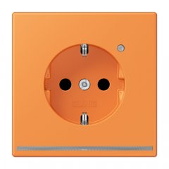 Kontaktligzda SCHUKO, 16 A 250 V ~, ar LED apgaismojumu, ar bērnu drošību, Serie LS, orange clair