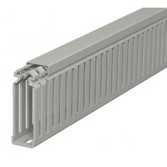 Perforēts vādu kanāls 75x25x2000, PVC, akmens pelēks, 7030 LKV 75025