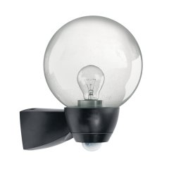 Automatic light with bubble glass and 130° motion detector, black