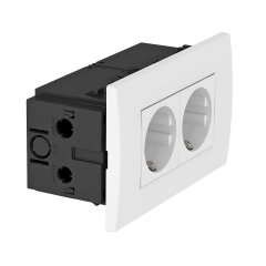 Rozetes komplekts priekš dubulta Modul 45 84x140x59mm, PC, dzidri balts, 9010 SDE-RW D0RW2