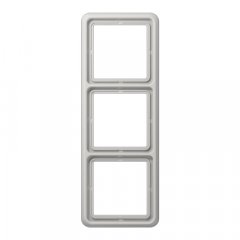 Rāmītis 3-vietīgs, vertikālā un horizontālā montāža, duroplasts, CD 500, gaiši pelēks