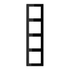 Rāmītis 4-vietīgs, vertikālā un horizontālā montāža, duroplasts, LS 990, melns