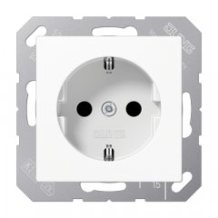Kontaktligzda SCHUKO, 16 A 250 V ~, ar bērnu drošību, termoplasts, Serie AS/A, balts