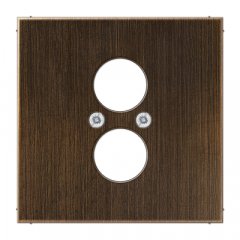 Nosegplāksne audio ligzdai 2-vietīga 18,5 mm Ø, misiņa, Serie LS, misiņa antik