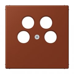 Centrālplate 4-vietīga SAT-TV-kontaktligzda (Ankaro), termoplasts, Serie LS, terre sienne brûlée 59