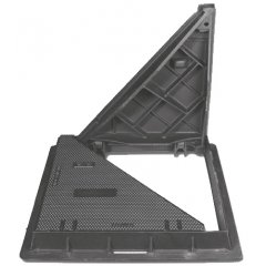 Stacionāra tipa kantaina kaļamā ķeta lūkas pārsedze (rāmis ar vāku) 870 x 870 mm, D400