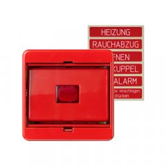 Taustiņš ar drošības stiklu, Serie CD, sarkans