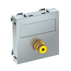 Media adapteris video tulpe 1x vietīgs, rozete-rozete 45x45mm, PC, alumīnija lakots MTG-R F AL1