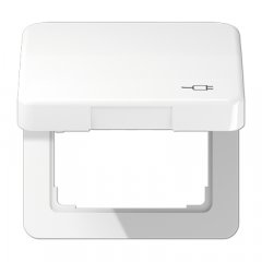 Rozetes vāks, ar simbolu kontaktdakša, termoplasts, Serie CD, balts