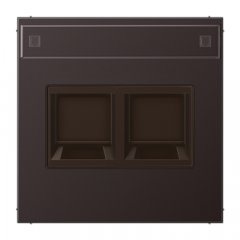 Virsma (ar fiksatoru) modulārai datu rozetei 2-vietīga, UMA-CAT6A, marķējams, Aluminium lackiert, Serie LS, tumša