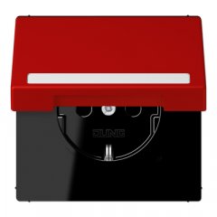 Kontaktligzda SCHUKO, 16 A 250 V ~, marķējams, ar bērnu drošību un vāciņu, termoplasts krāsots, Serie LS, rouge v