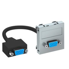 Multimedia Adapteris, VGA ar kabeli, rozete-rozete 45x45mm, PC, alumīnija lakots MTG-VGA F AL1
