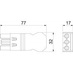 Rozetes adapteris 3-polīgs skrūvējams savienojums, PA, melns BT-S4 GST18i3 SW