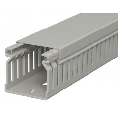 Perforēts vadu kanāls 40x40x2000, PVC, akmens pelēks, 7030 LK4 40040
