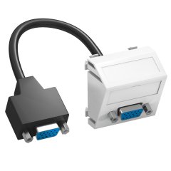 Multimedia Adapteris, VGA ar kabeli, rozete-rozete 45x45mm, PC, dzidri balts, 9010 MTS-VGA F RW1