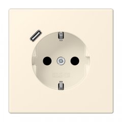Kontaktligzda SCHUKO 16 A 250 V ~, USB pieslēgvieta 1 x Typ C, ar bērnu drošību, Serie LS, blanc ivoire