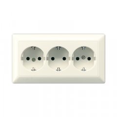 Kontaktligzda ar kabeļu kanālu-SCHUKO®-16 A 250 V ~, ar bērnu drošību, termoplasts, Serie AS, ziloņkaula