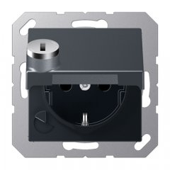 Kontaktligzda SCHUKO, 16 A 250 V ~, ar bērnu drošību un vāciņu, ar drošības slēdzeni, termoplasts krāsots, Serie A