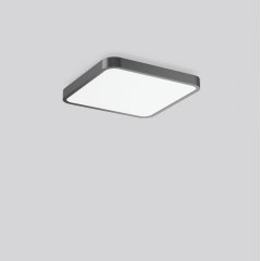 Gaismeklis TRIONA square, 51 W, 6150 lm, 830, anthracite, DALI Ceiling and wall luminaires, L 567 B 567 H 88, Plastic (PMMA) opal