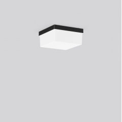 Gaismeklis QUADRAT, black, on/off Ceiling and wall luminaires, L 226 B 226 H 110, Plastic (PMMA) opal