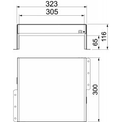 Ugunsdrošības kārba, 3-pusēja 300x323x116, V2A, 1.4301, 2B PMB 630-3 A2