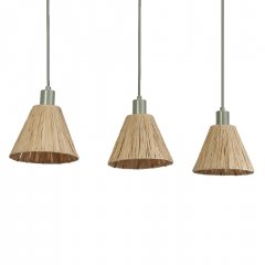 Decor Raffia Pendant Linear 3XE27 Green