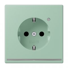 Kontaktligzda SCHUKO, 16 A 250 V ~, ar LED apgaismojumu, ar bērnu drošību, Serie LS, vert anglais clair