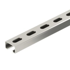 Profilēta sliede perf., šlices platums 18 mm 6000x40x22,5, V4A, 1.4571, 2B