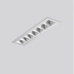 Gaismeklis ALEA SPOT, 8,2 W, 1000 lm, 840, silver, DALI Recessed ceiling luminaires, L 306 B 75 H 2 HEL 36, Alea optical system, Louvre