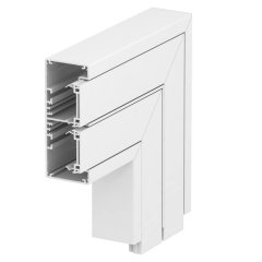 Plakans leņķis ALU Stabils, neregulējams 53x130x225, Alu, dzidri balts, 9010