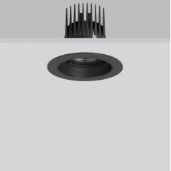 HELEDON maxi, 35 W, 3450 lm, 927, black, on/off Recessed downlights, D 162 H 3 HEL 135, 42°