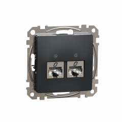 Datu ligzda, Sedna Design & Elements, 2xRJ45 CAT5E STP, PRO, antracīts