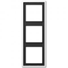 Rāmītis 3-vietīgs, vertikālā un horizontālā montāža, nerūsējošais tērauds lackiert, LS 990, balts