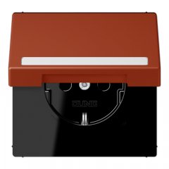 Kontaktligzda SCHUKO, 16 A 250 V ~, marķējams, ar bērnu drošību un vāciņu, termoplasts krāsots, Serie LS, l'ocre