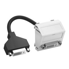Multimedia Adapteris, DVI ar kabeli, rozete-rozete 45x45mm, PC, dzidri balts, 9010 MTS-DVI F RW1
