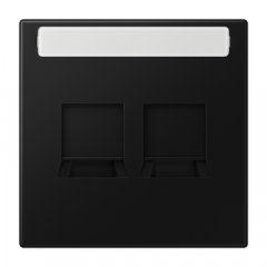 Virsma (ar fiksatoru) modulārai datu rozetei 2-vietīga, EMT, AMP, MTRJ, marķējams, termoplasts lakots, Serie LS, grafītmelns matēts