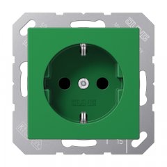Kontaktligzda SCHUKO, 16 A 250 V ~, termoplasts, Serie AS/A, zaļš