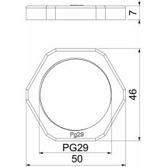 Uzgrieznis PG29, PS, gaiši pelēks, 7035