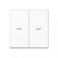 Taustiņs 2-viet žalūziju slēdzim, ar virzienrādītāju, termoplasts, Serie A, balts